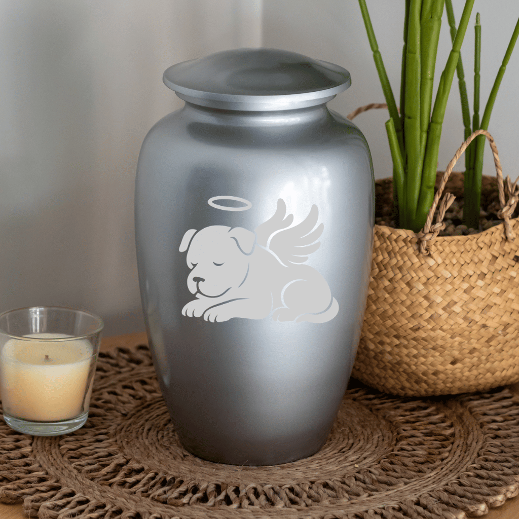 Angelic Sleeping Staffordshire Puppy Cremation Urn