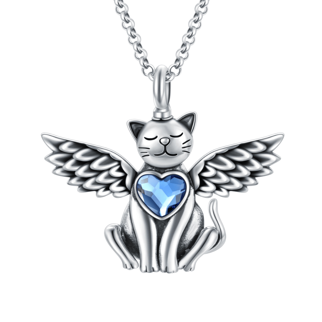 Angel Kitty Cremation Necklace