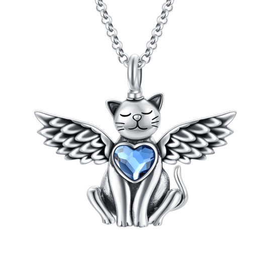 Angel Kitty Cremation Necklace