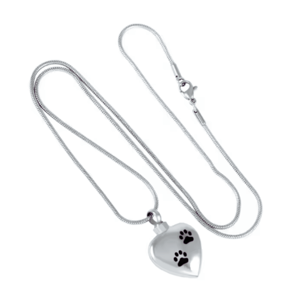 Paws To My Heart Cremation Necklace