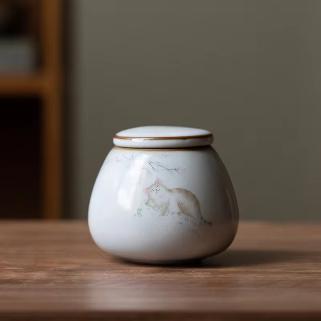 Resting Kitty Keepsake Urn