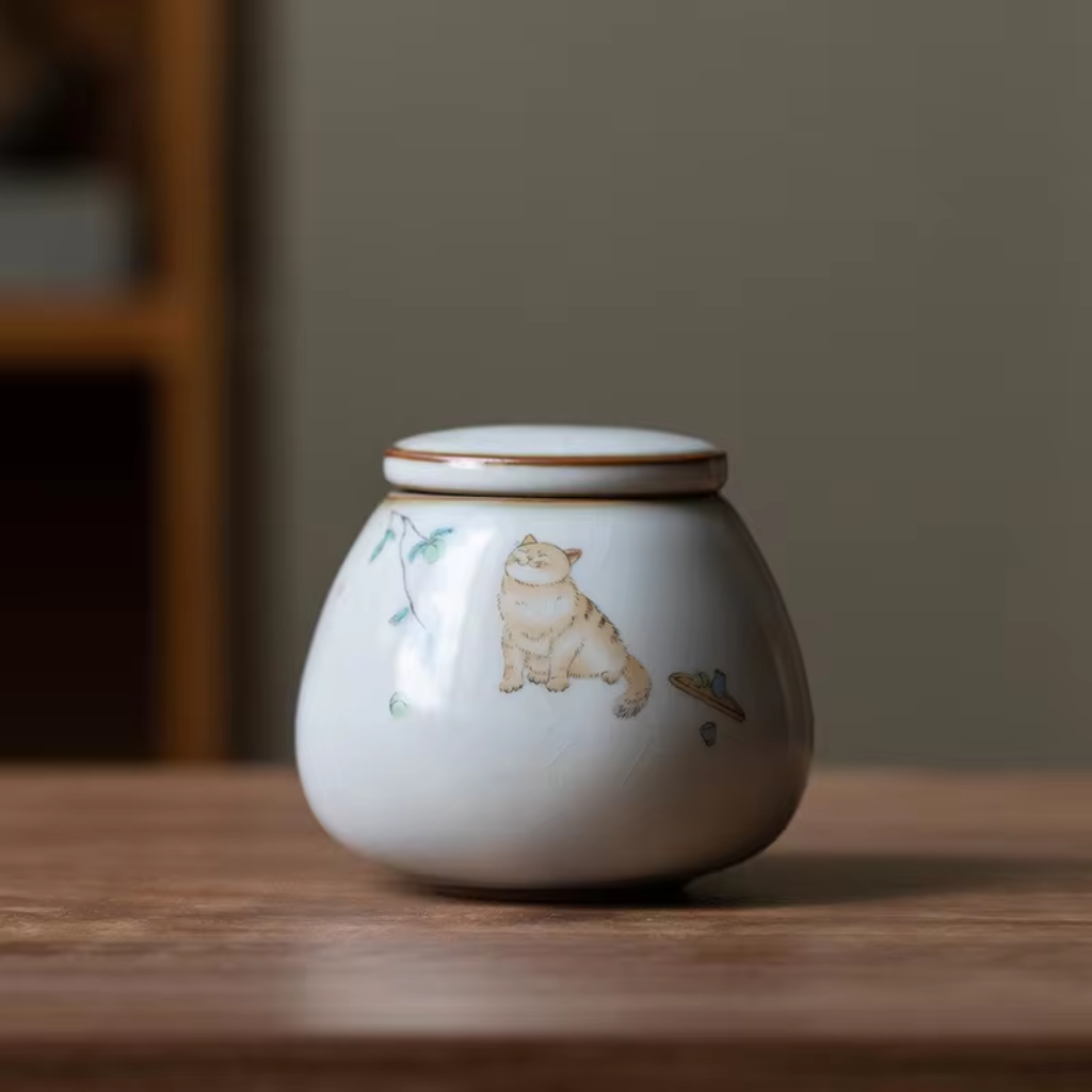 Sitting Kitty Keepsake Urn