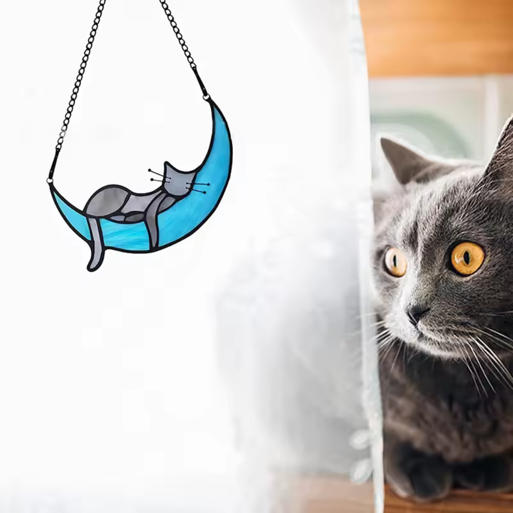 Sleeping Kitty Sun Catcher Memorial
