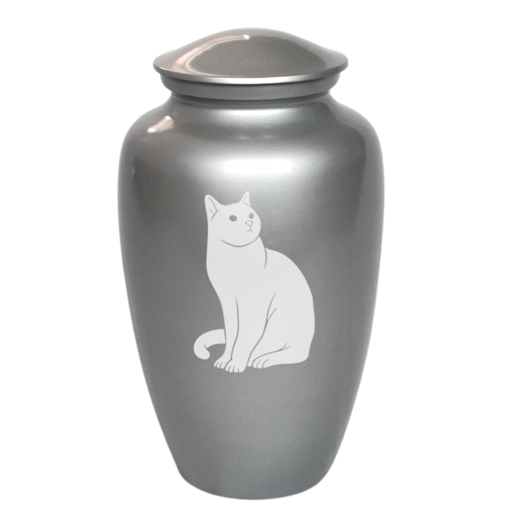 Seated Cat Cremation Urn