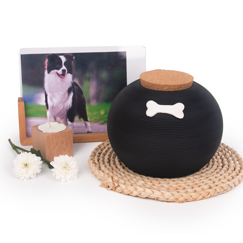 Black Bone Cremation Urn Small