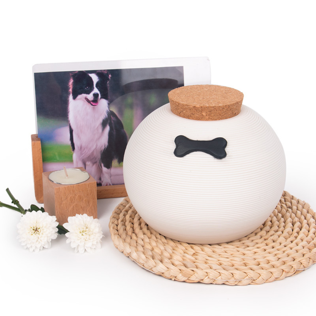 White Bone Cremation Urn Small