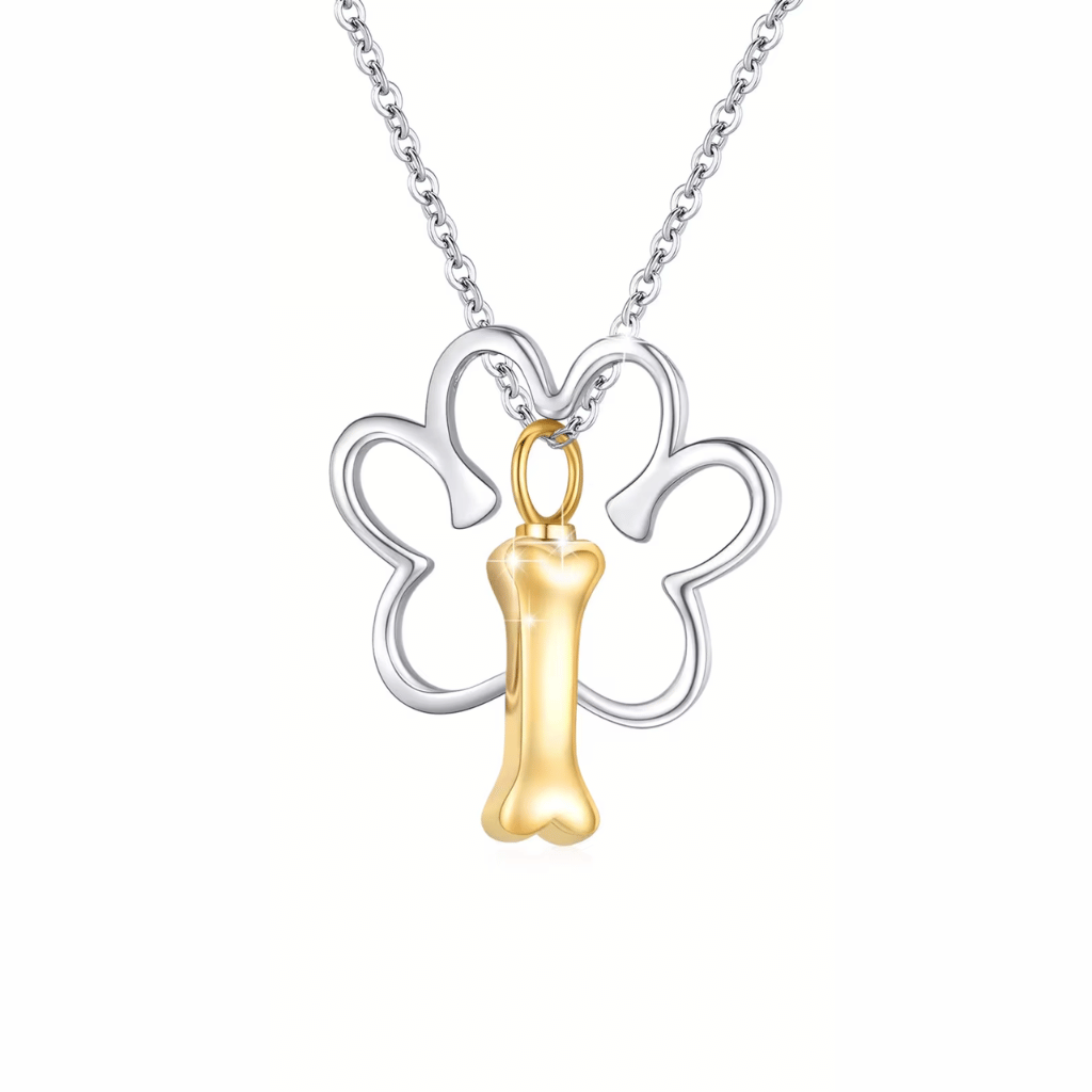 Gold Bone Cremation Necklace