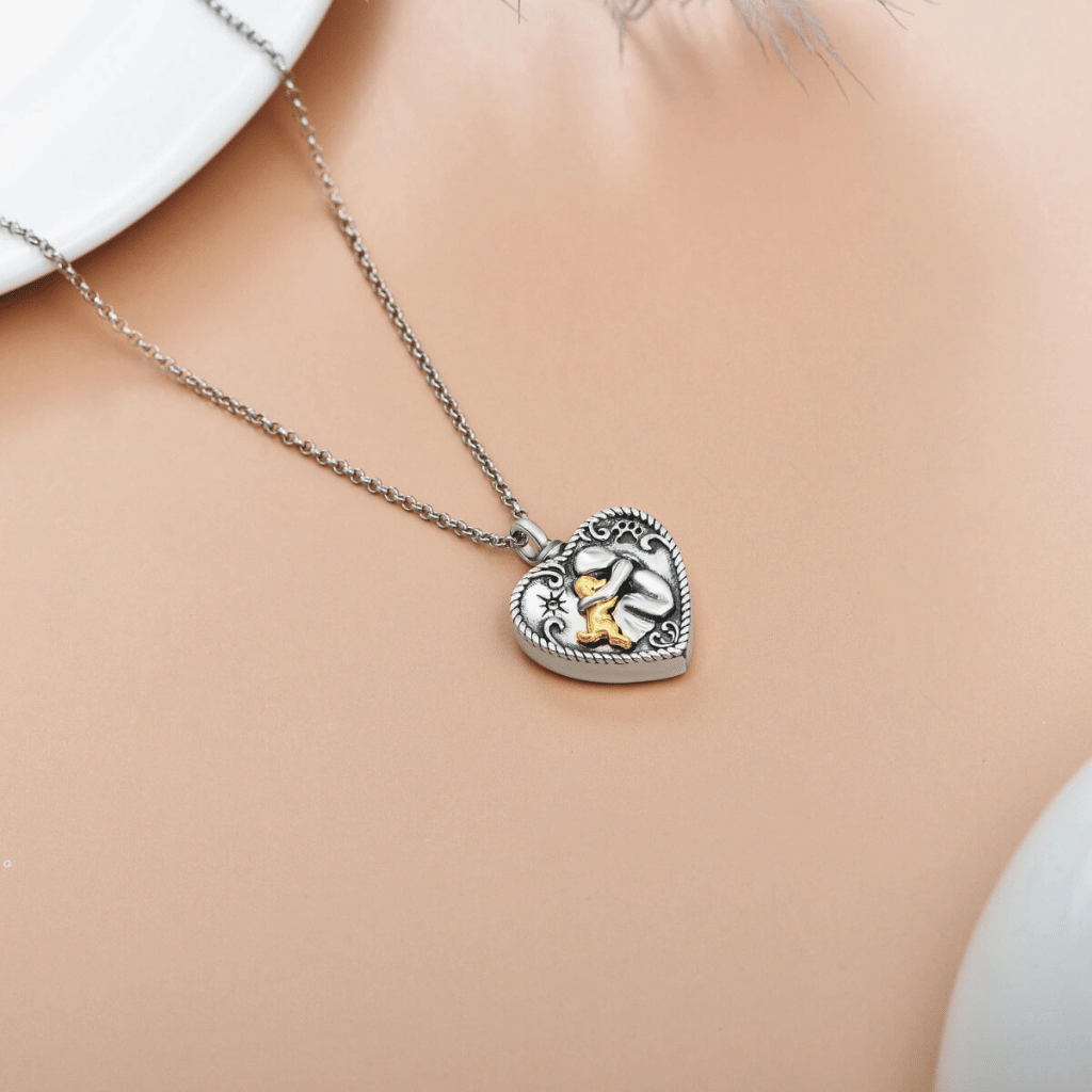 Loving Puppy Hugs Cremation Pendant