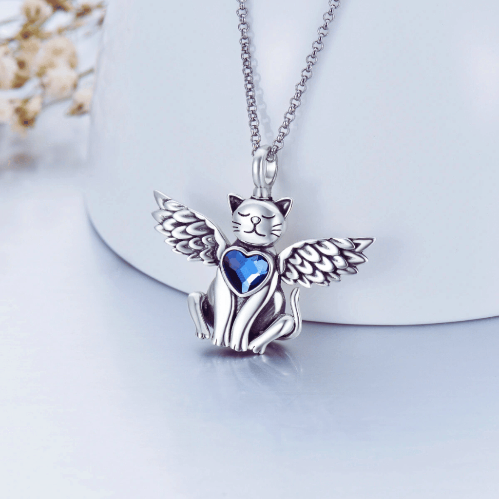 Angel Kitty Cremation Necklace