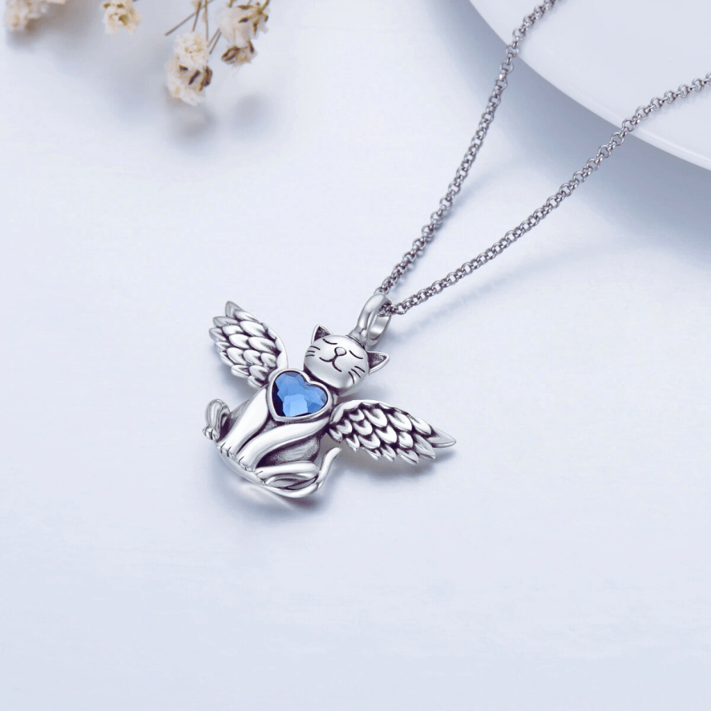 Angel Kitty Cremation Necklace