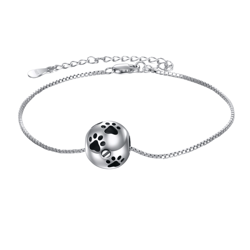 Pawprint Peace Cremation Bracelet