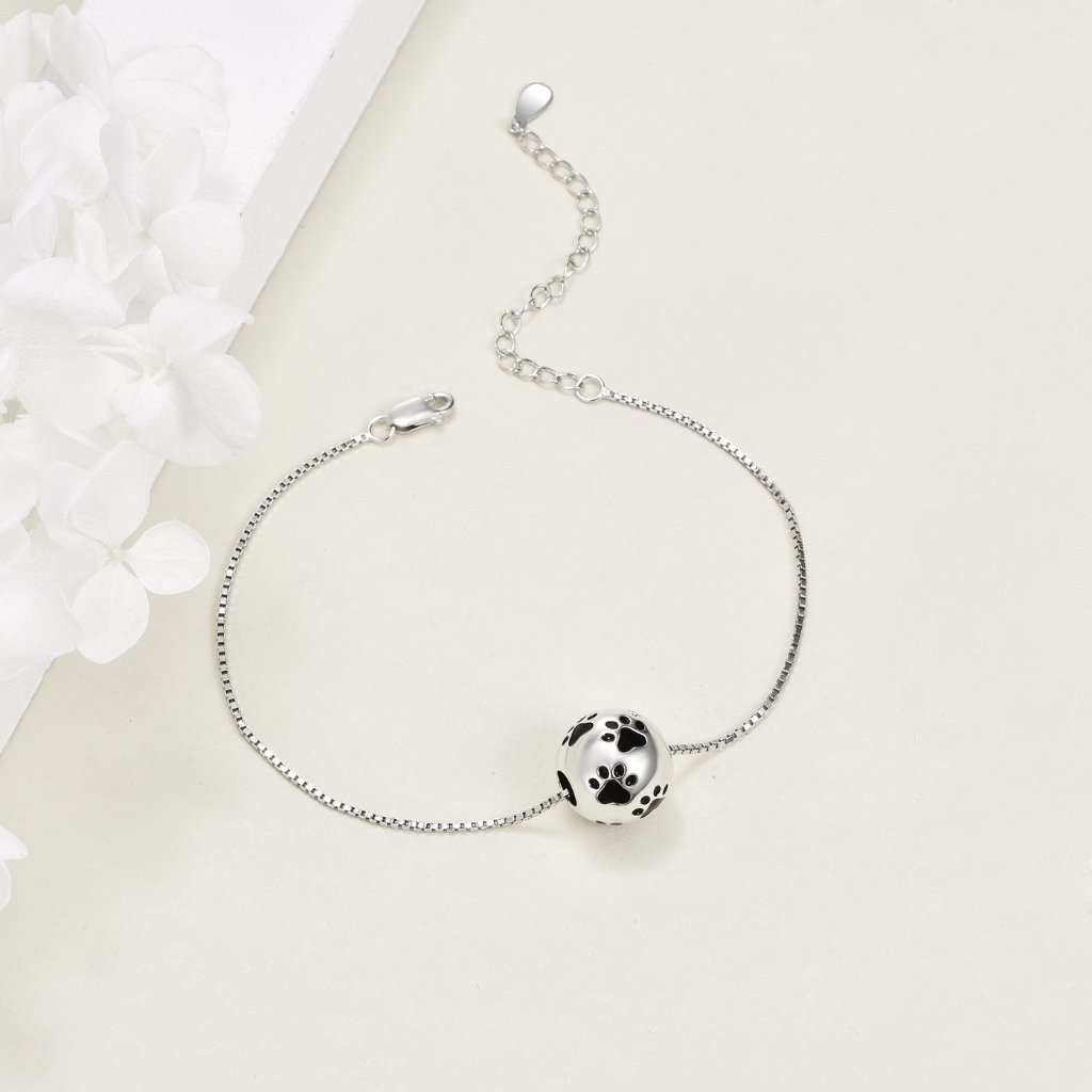 Pawprint Peace Cremation Bracelet