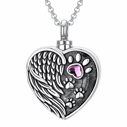 Angel Pawprints Cremation Locket