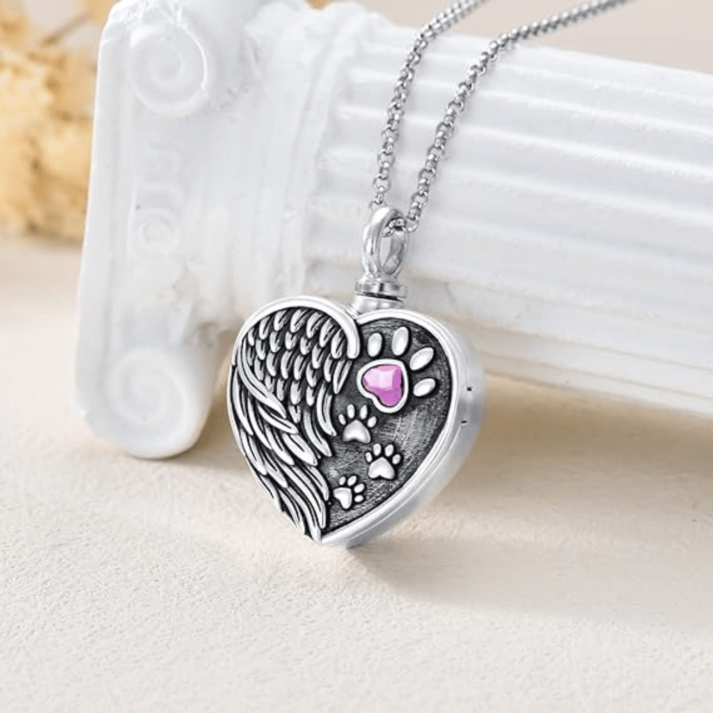 Angel Pawprints Cremation Locket