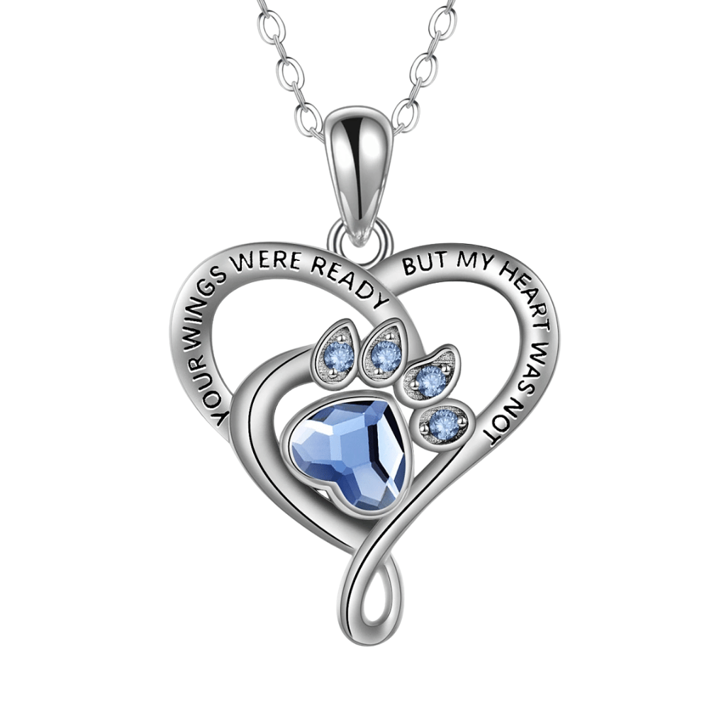 Sapphire Paw Cremation Pendant