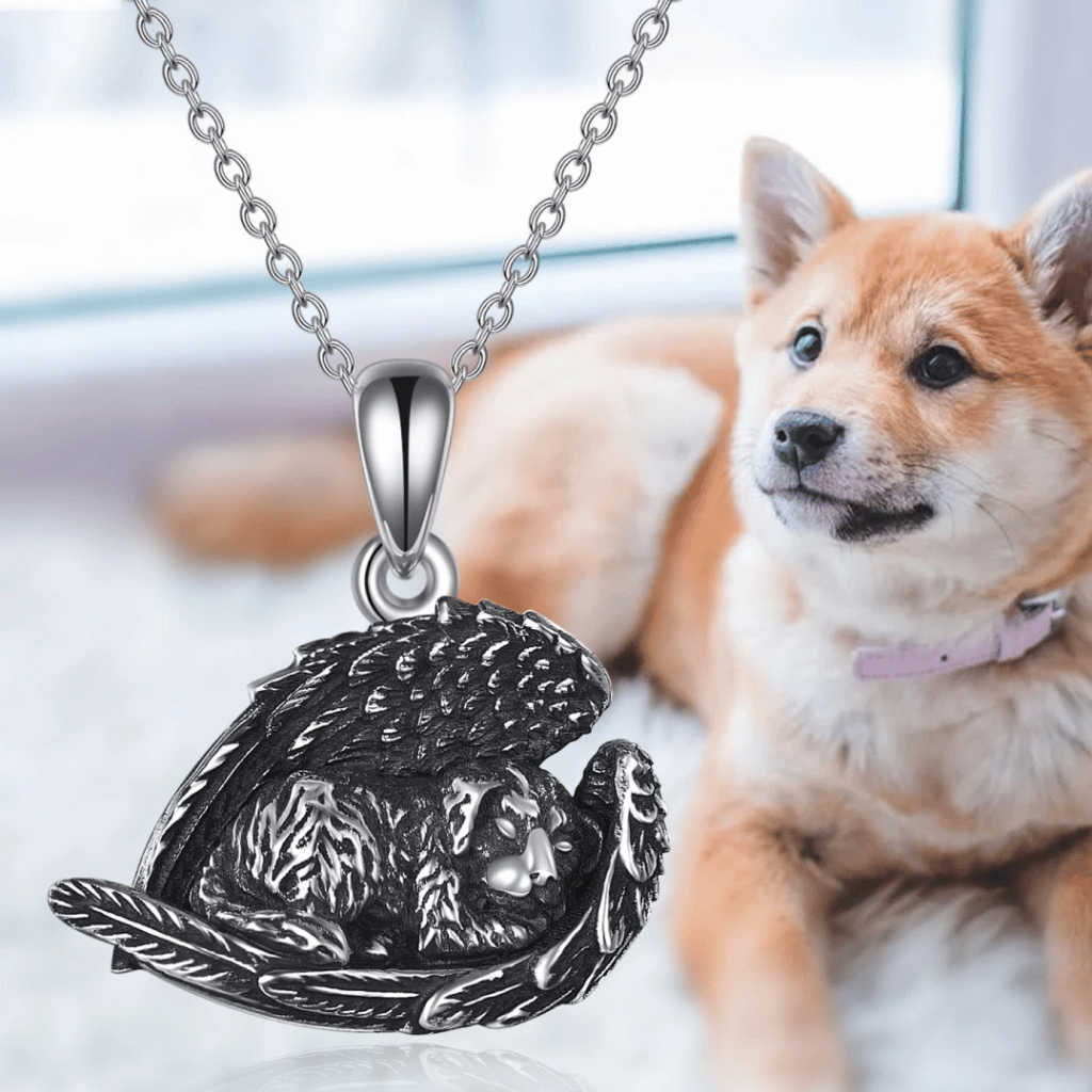 Sleeping Puppy Cremation Necklace