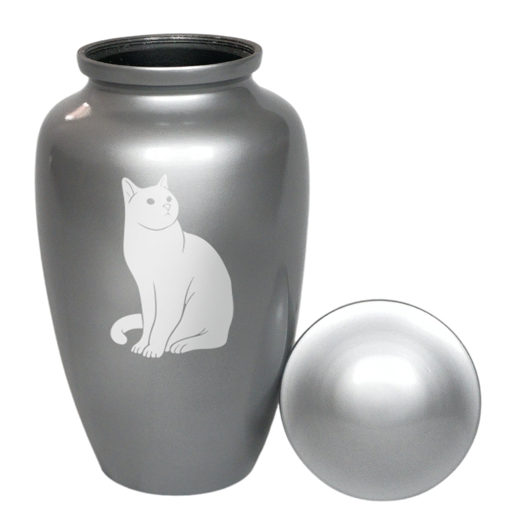 Seated Cat Cremation Urn