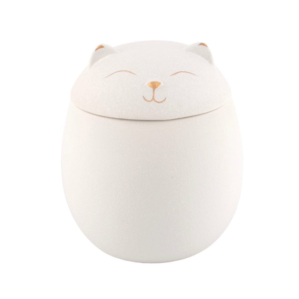 Kitty Peace Cremation Urn White