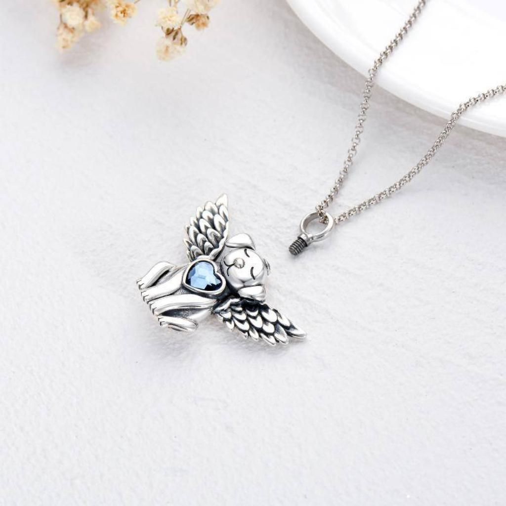 Angel Puppy Cremation Necklace