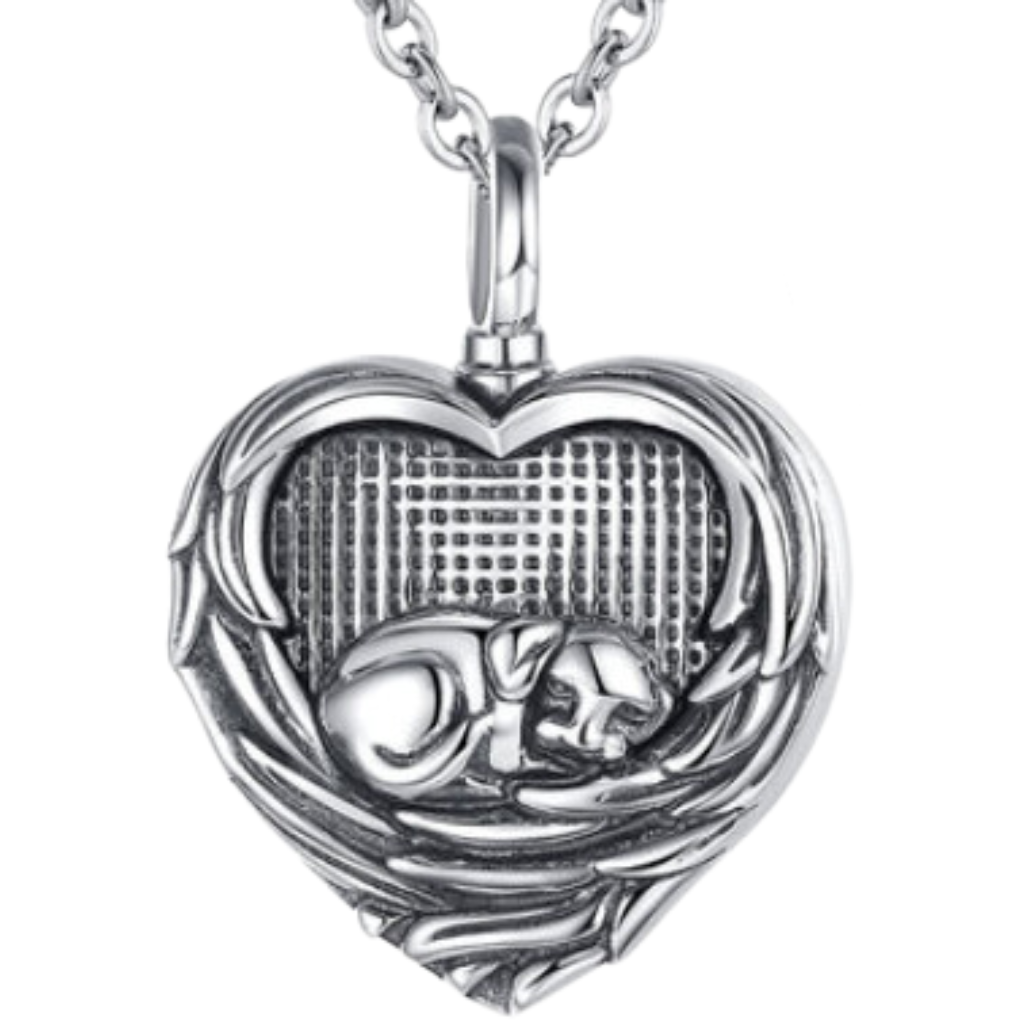 Resting Dog Cremation Necklace